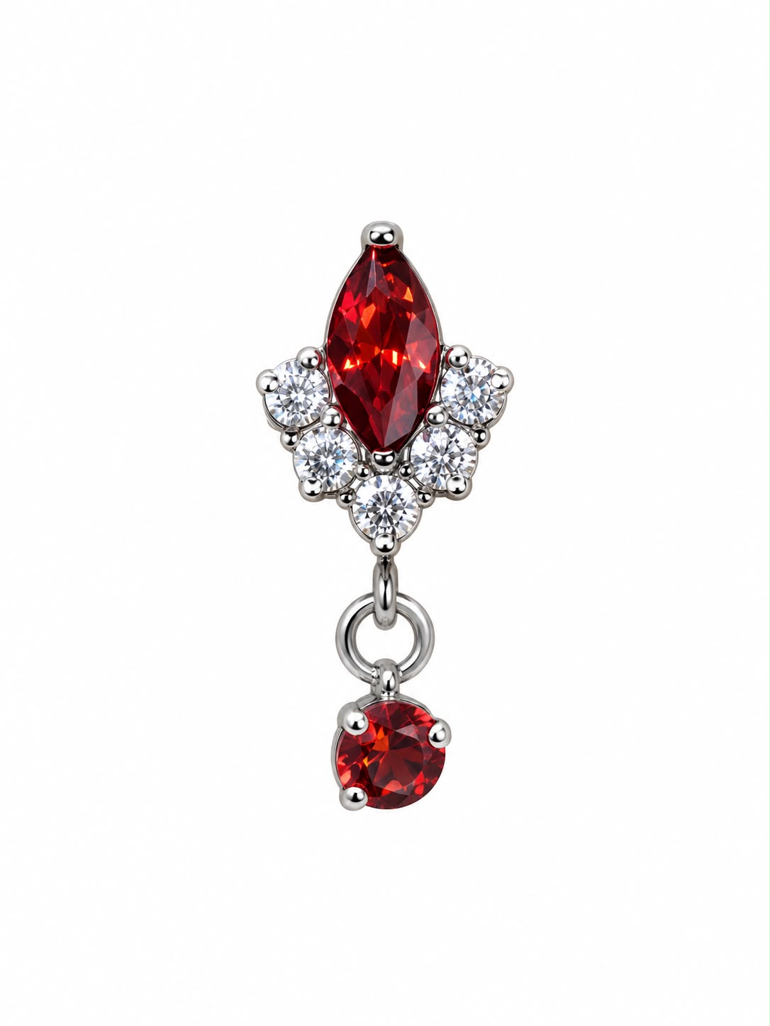 Titanium Astraea Crimson Dangle Earring