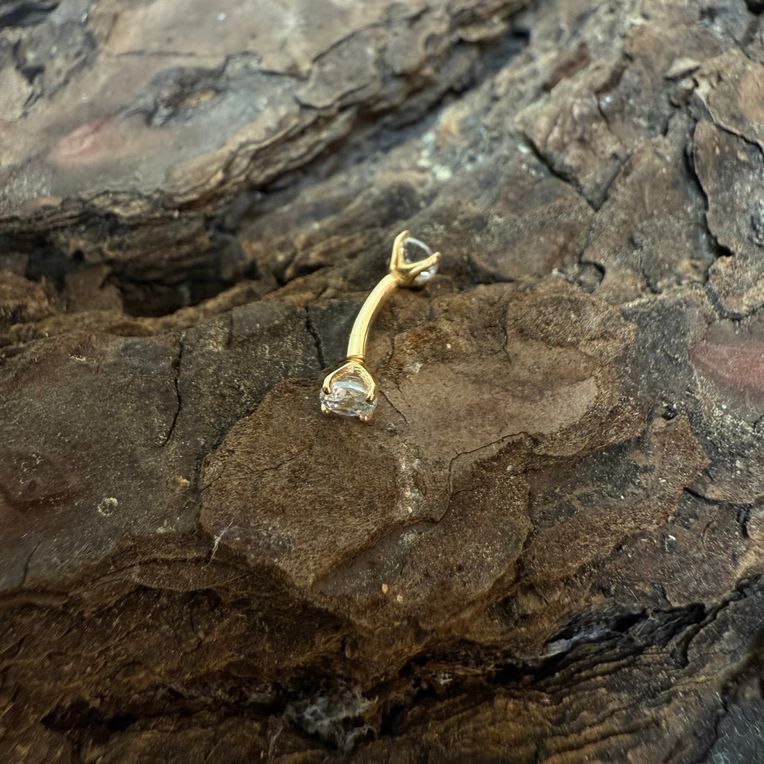 Gold Large Barbell Earring