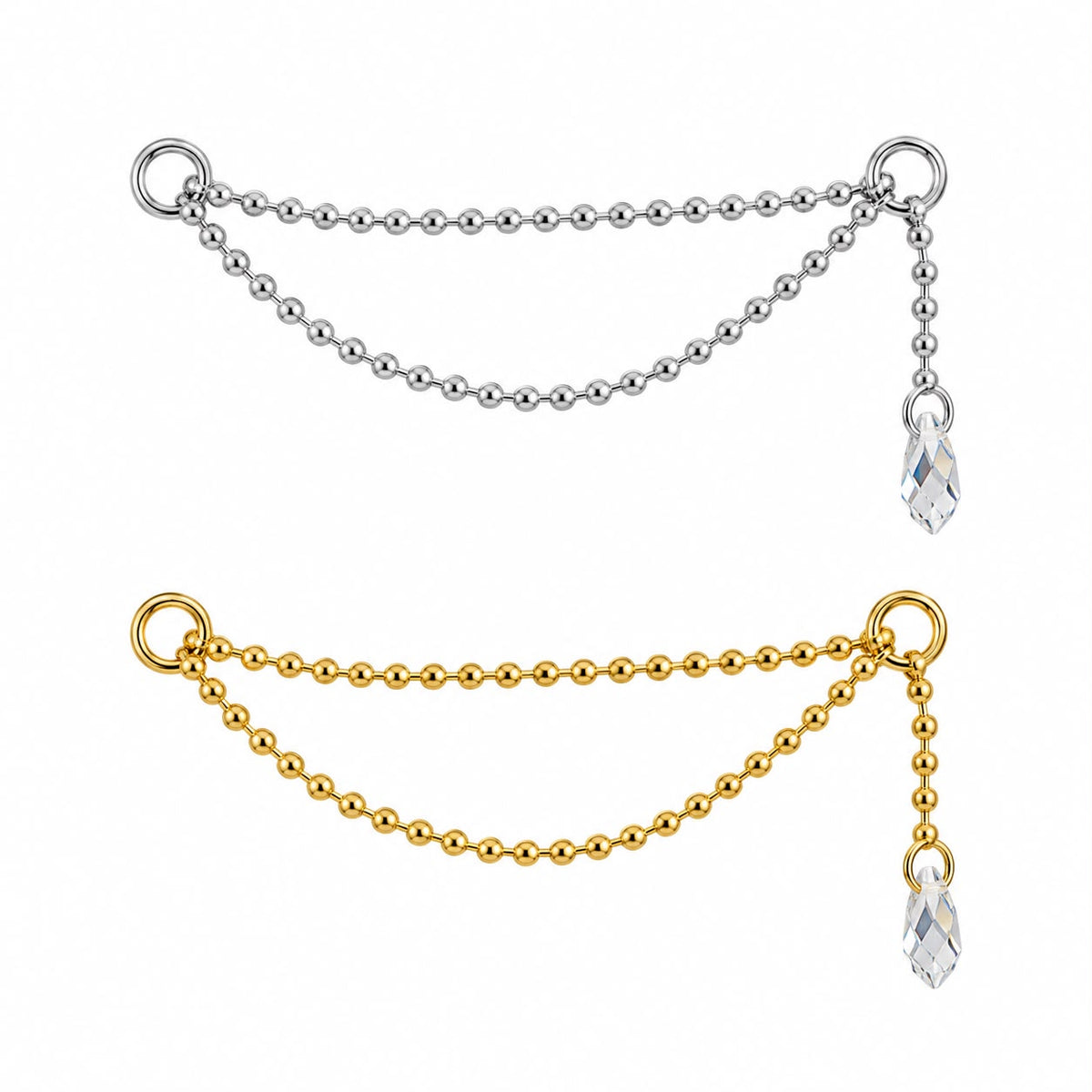 Titanium Dewdrop Drape Chain Extension