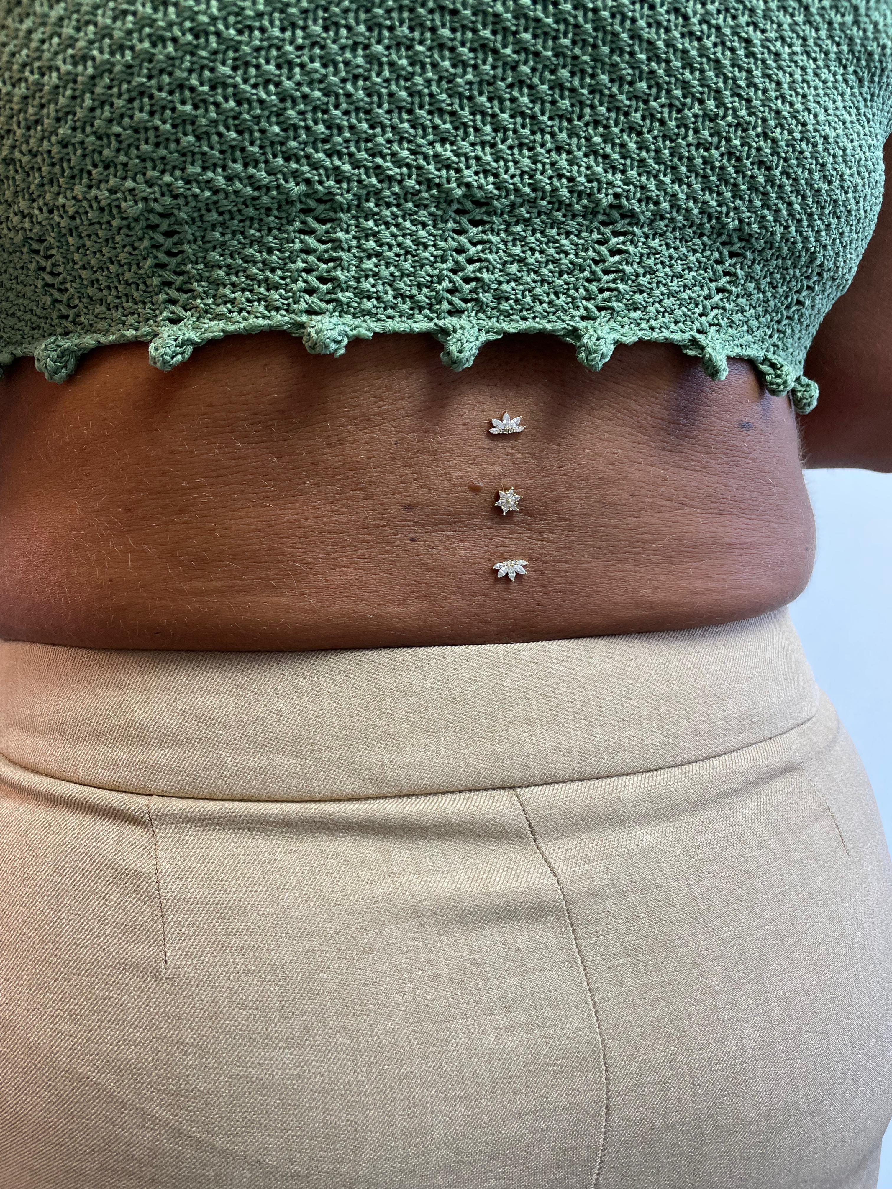 Gold Marquise Blossom Dermal Top