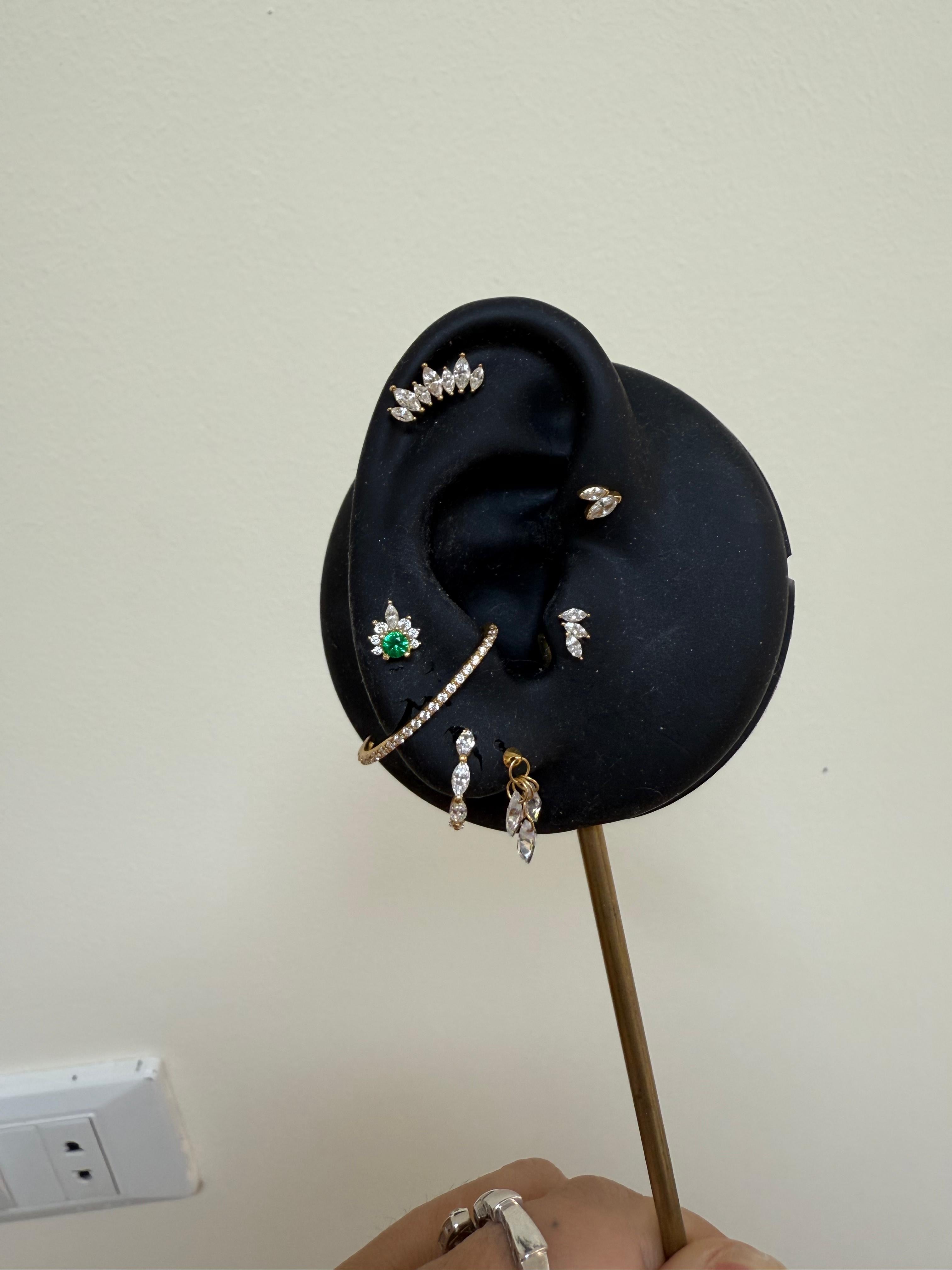 Gold Emerald Empress Earring