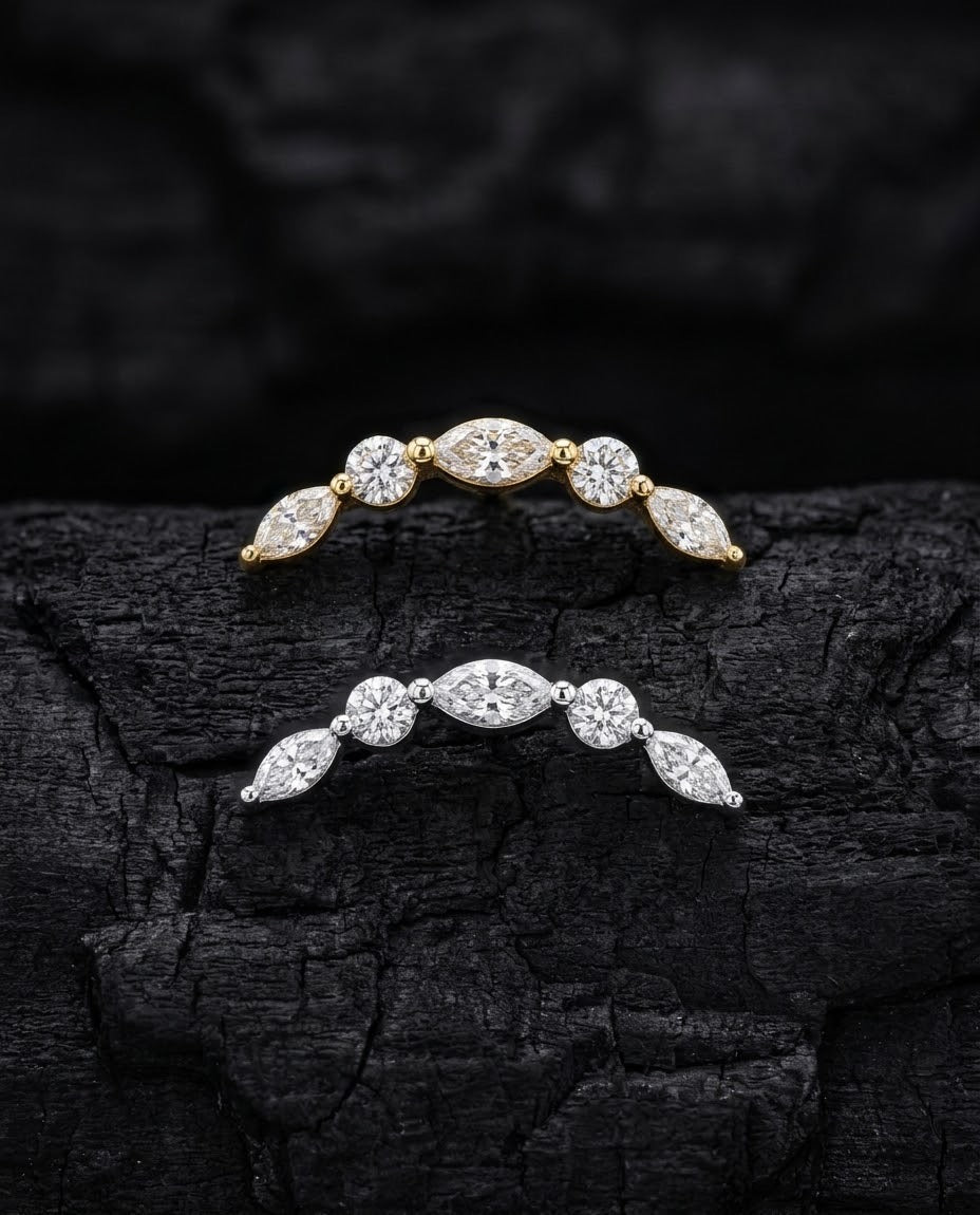 Aurelia Crown 18K Solid Gold Earring