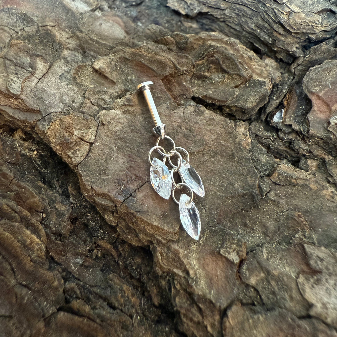 White Gold Icicle Earring