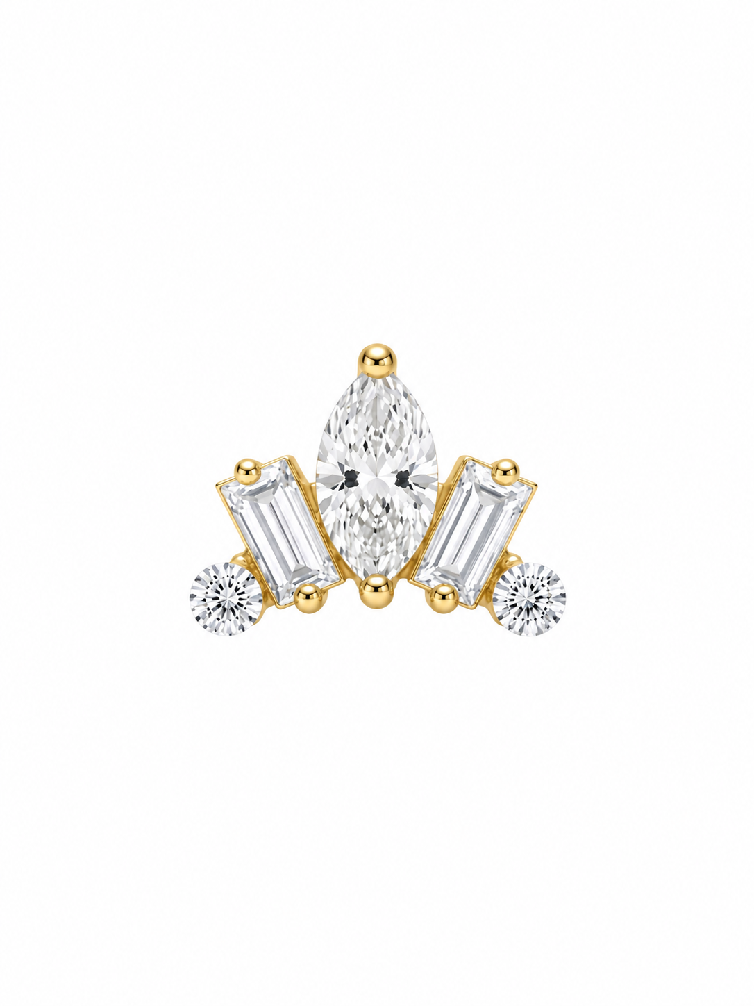 Crystal Mini-crown Titanium Earring