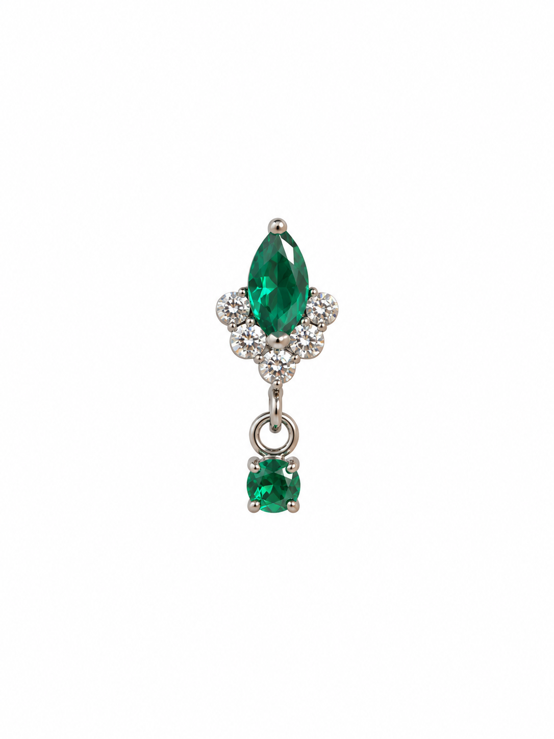Indian Emerald Titanium Earring
