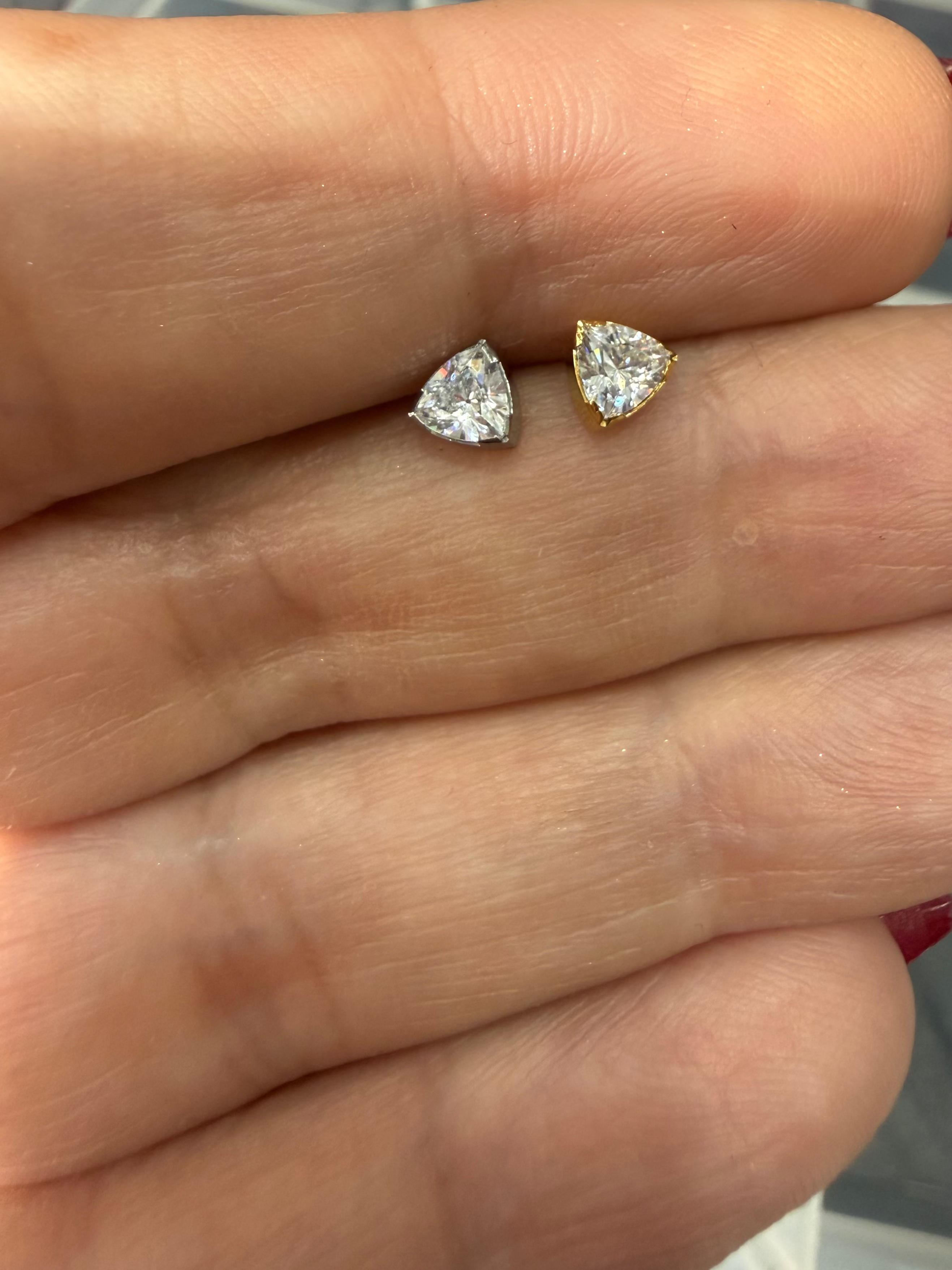 Sparkly Triangle Titanium Earring