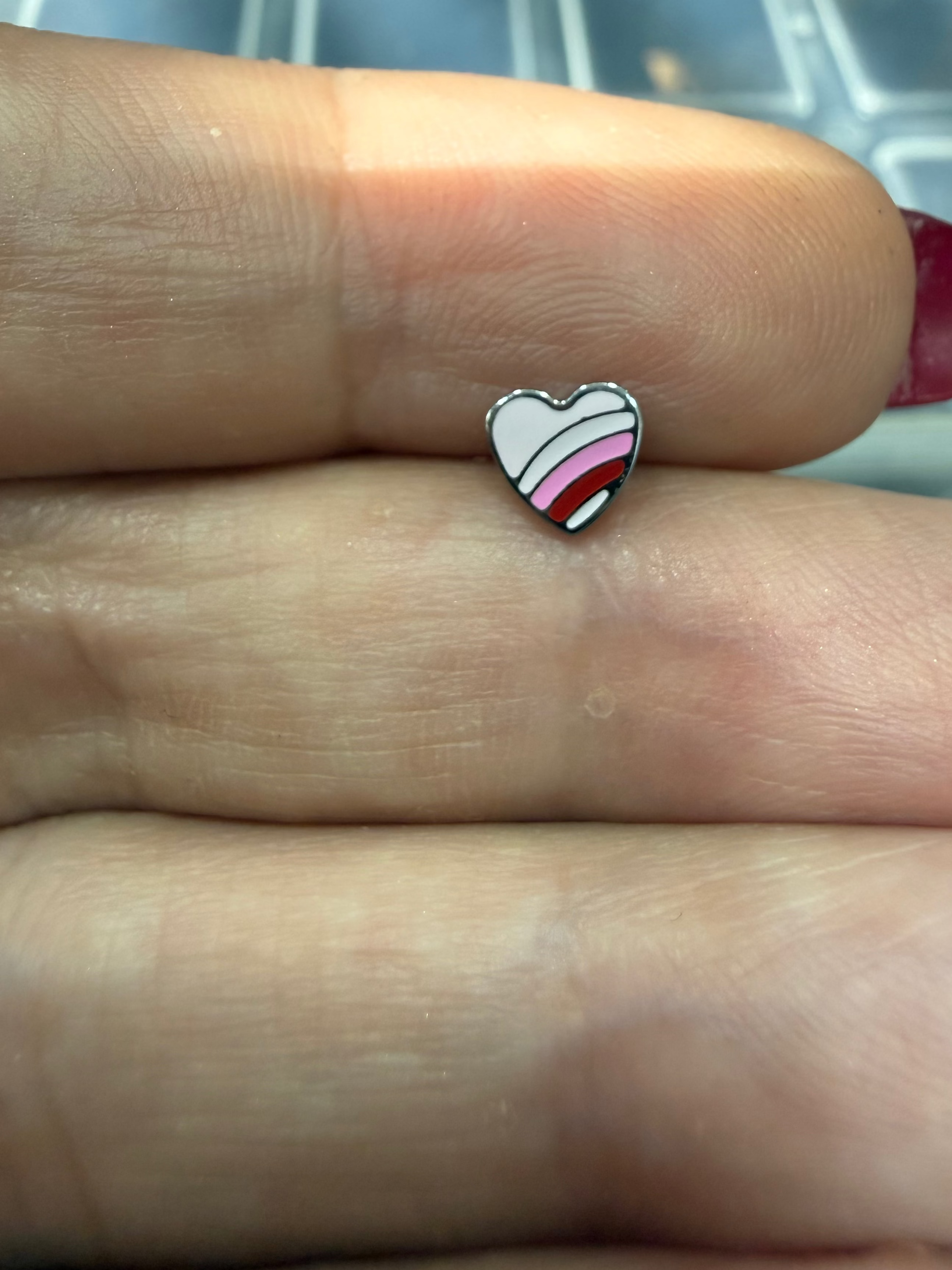 Girly Heart Titanium Earring