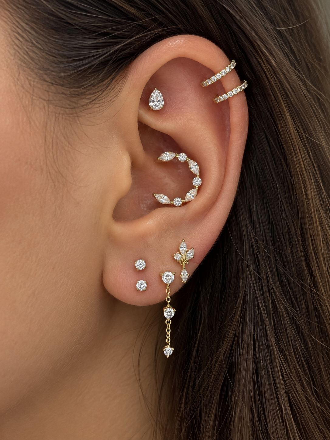 Laurel Arc 18K Solid Gold Earring