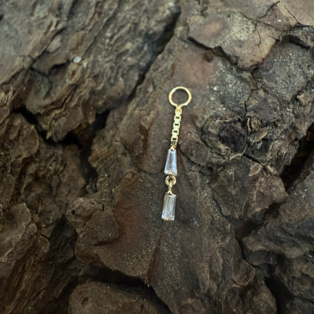 Gold Falling Baguettes Charm Extension