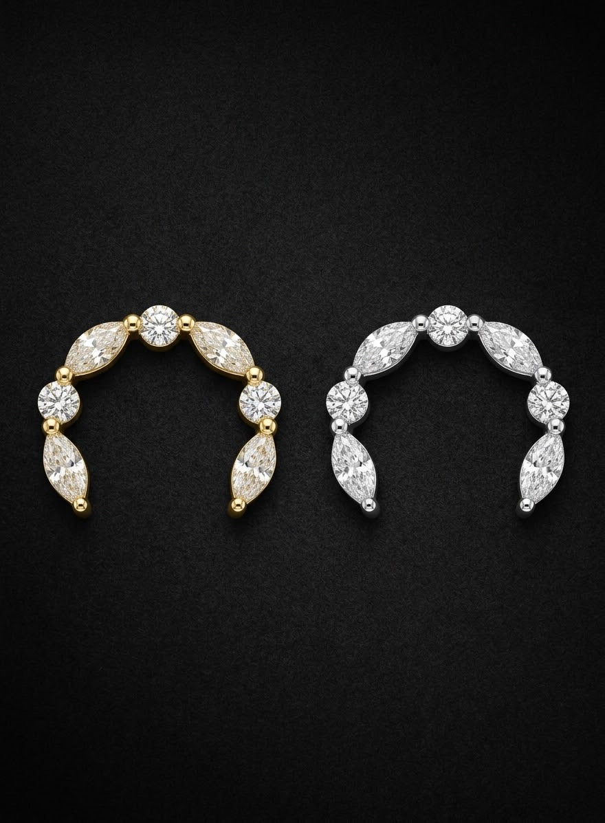 Laurel Arc 18K Solid Gold Earring