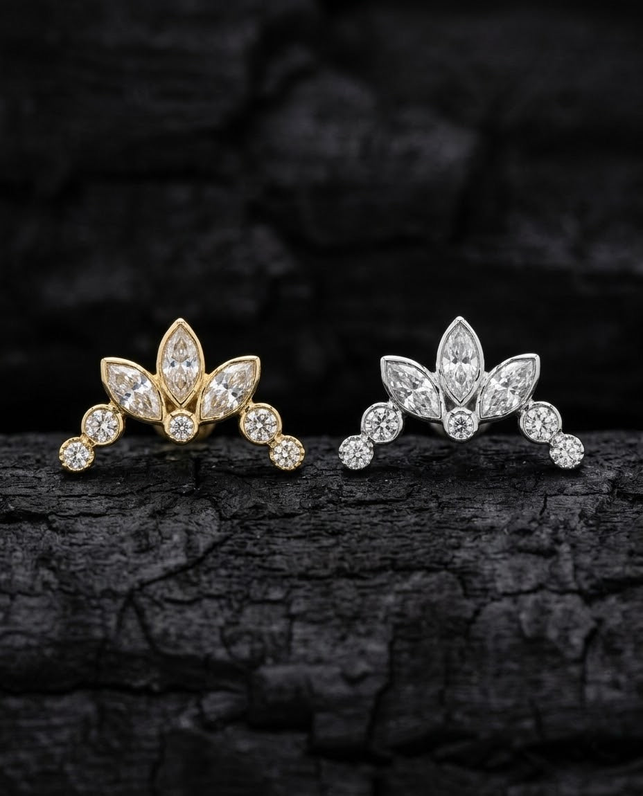 Queen Lotus 18K Solid Gold Earring