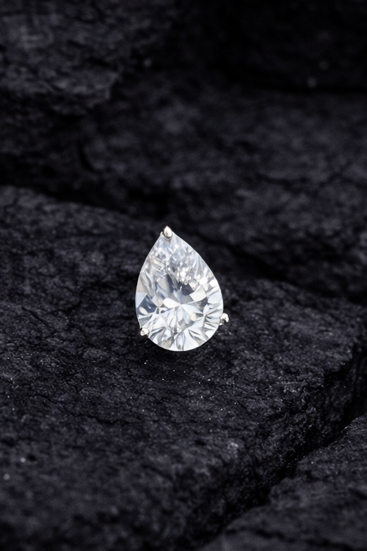 White Gold Teardrop Dermal Top