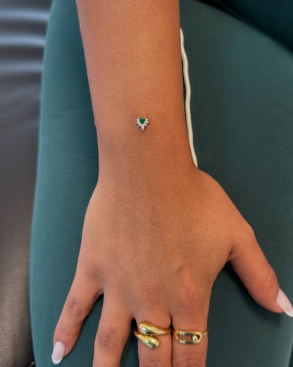 White Gold Emerald Empress Dermal Top