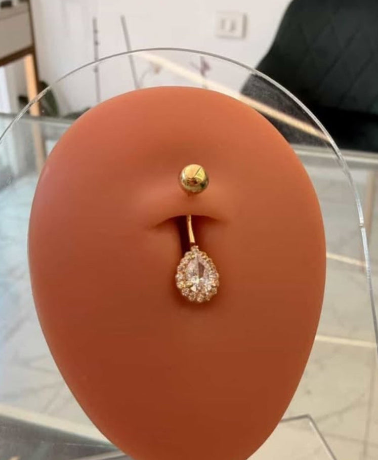 The Aura Solid Gold Belly Piercing