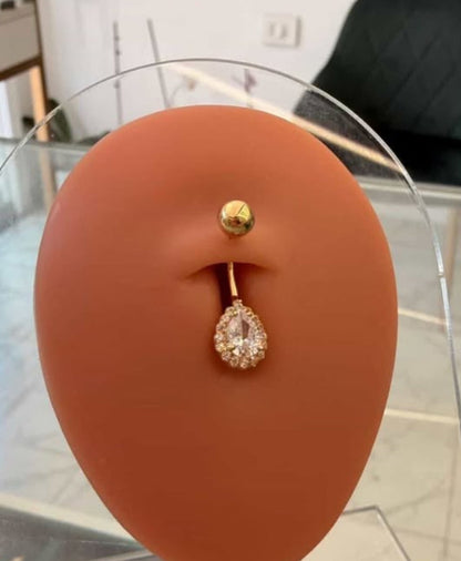 The Aura Solid Gold Belly Piercing