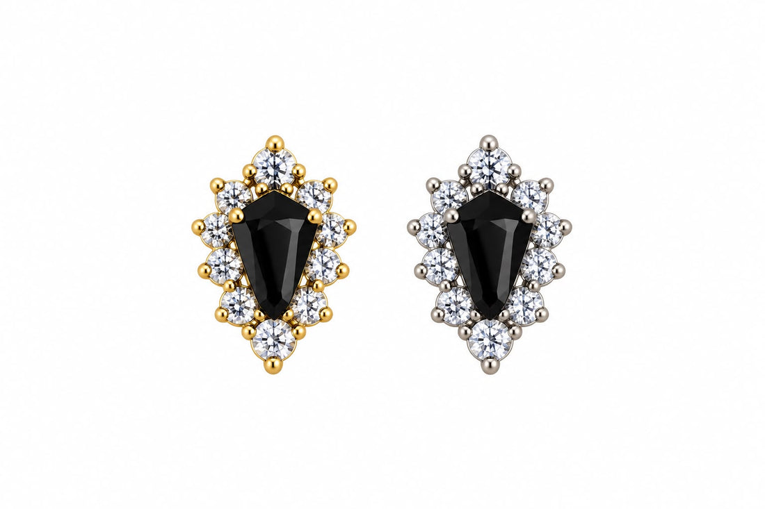 Titanium Noir Cluster Earring