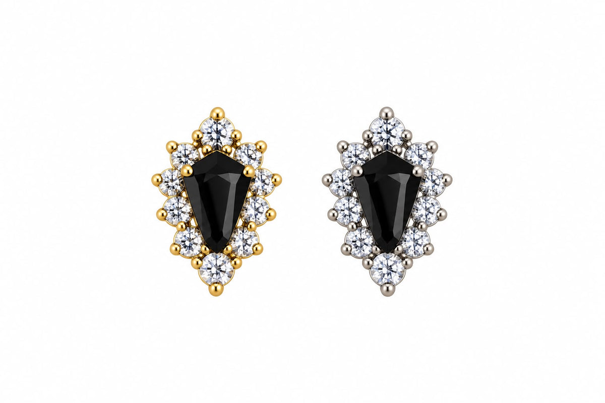Titanium Noir Cluster Earring