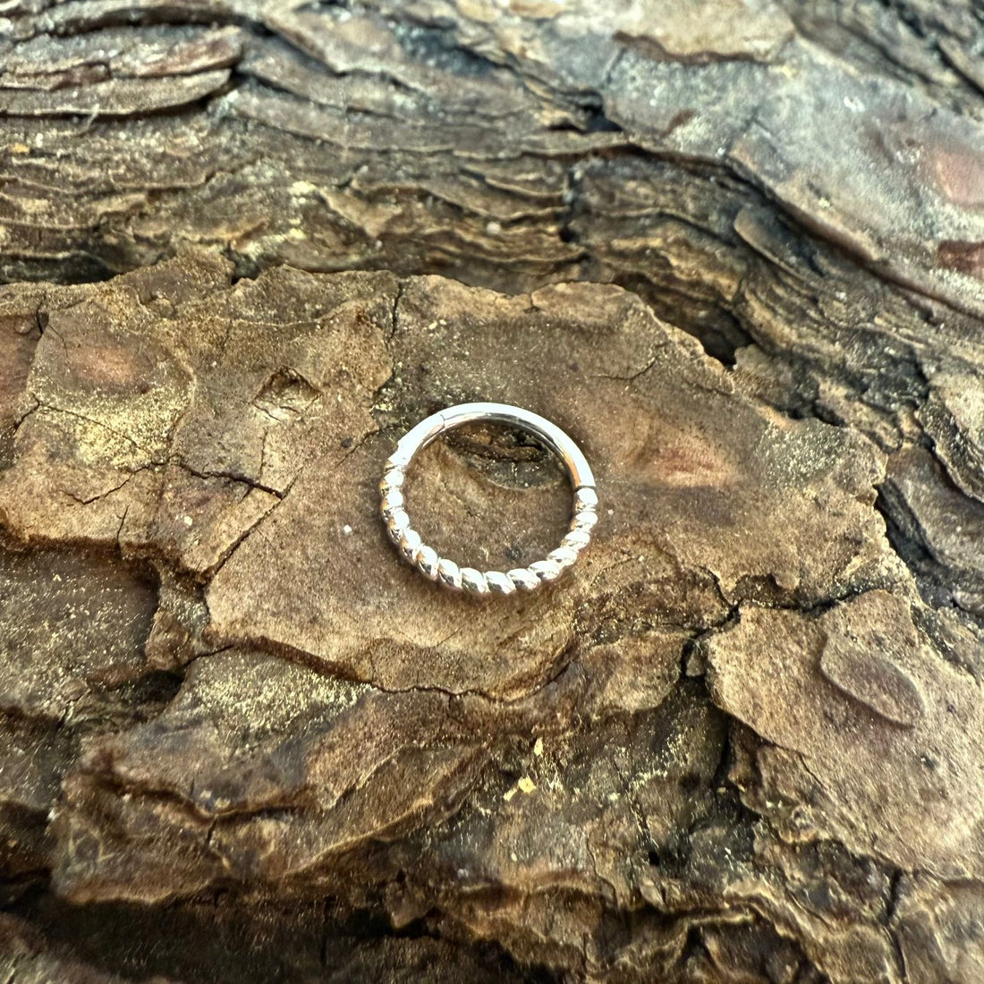 White Gold Braided Clicker