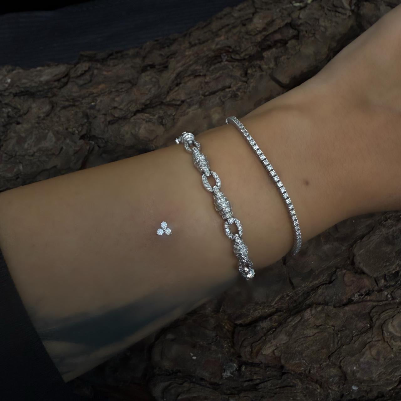 White Gold Tiny Celestial Clover Dermal Top