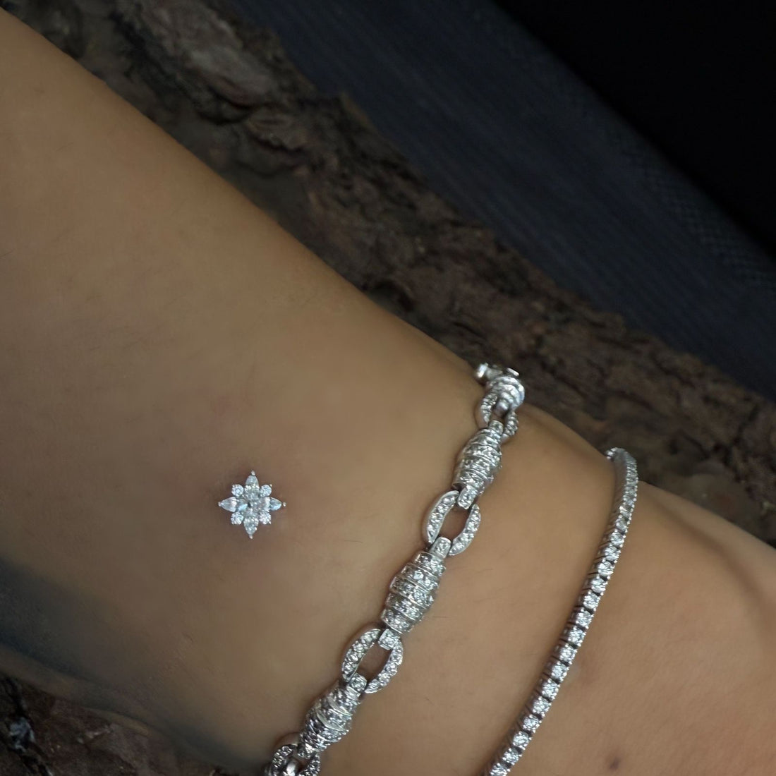 White Gold Stellata Cluster Dermal Top