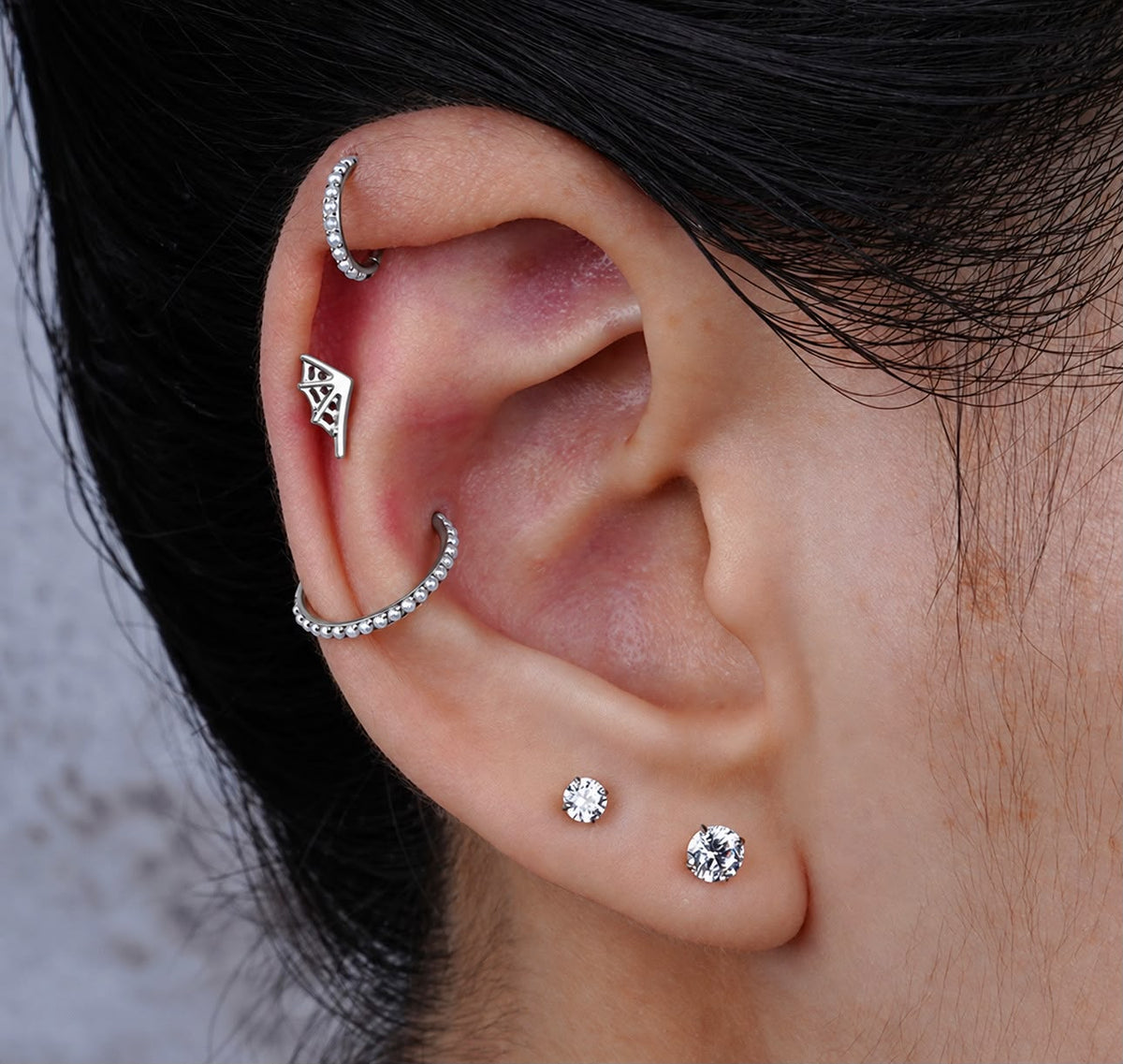 Titanium Cobweb Earring