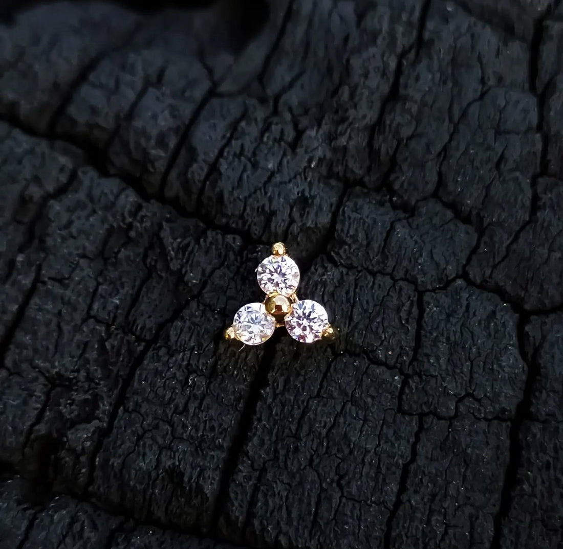 Gold Tiny Celestial Clover Dermal Top