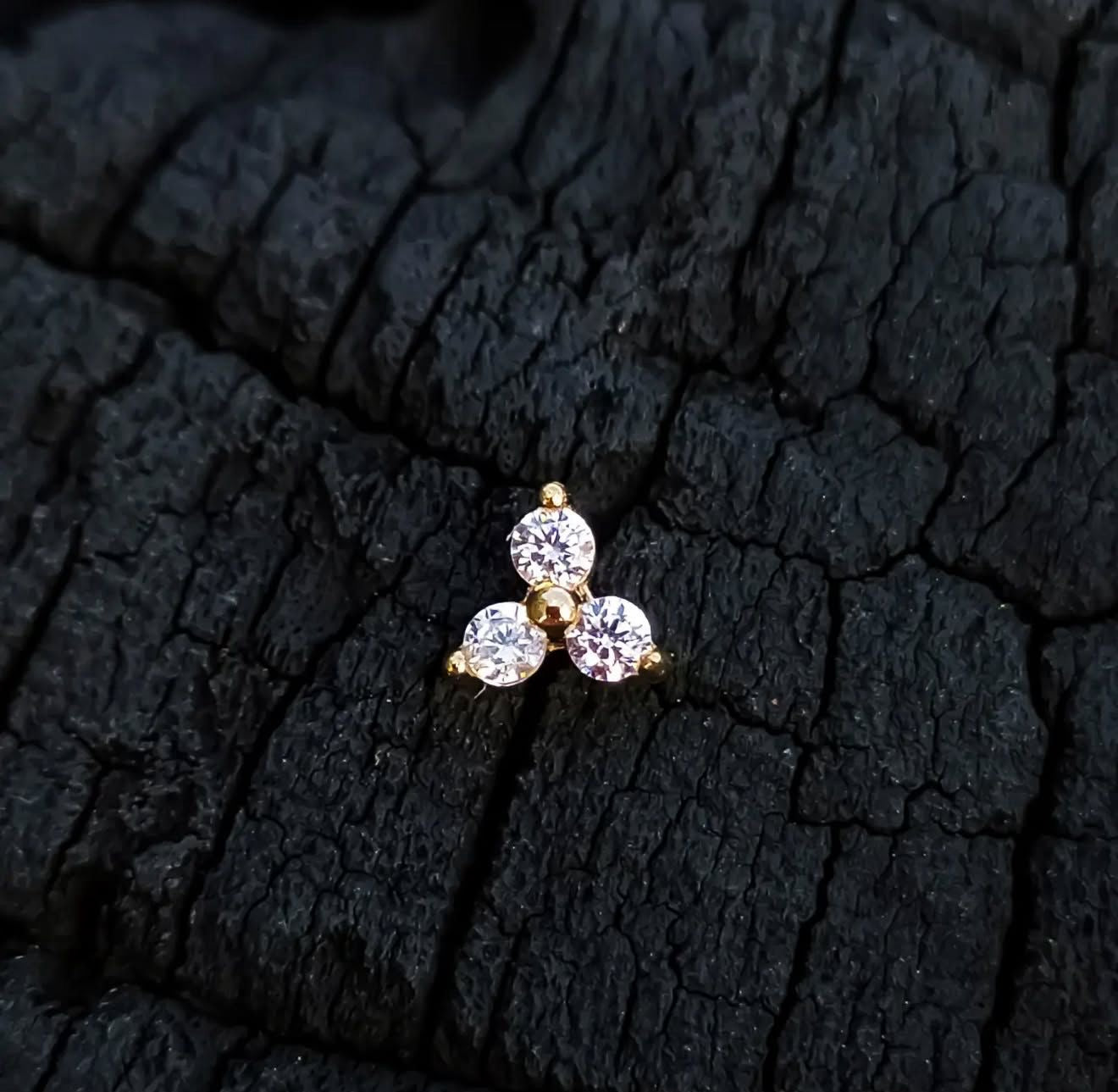 Gold Tiny Celestial Clover Dermal Top