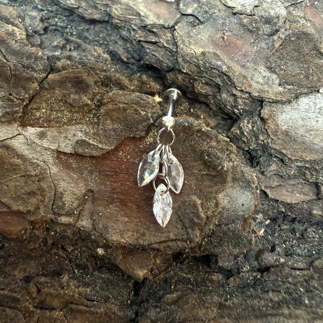 White Gold Icicle Earring
