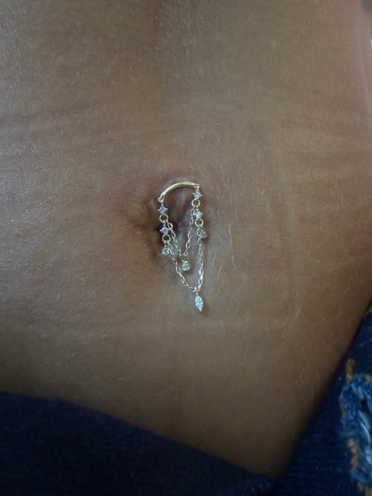 Gold Stellar Drape Dermal Top
