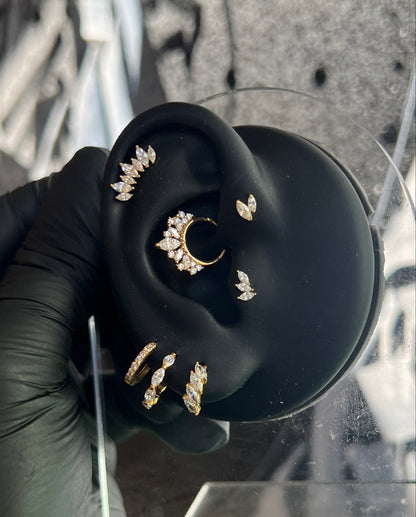 White Gold Tiny Marquise Trio