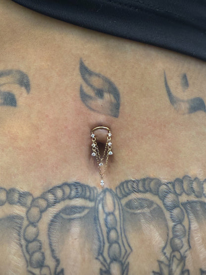 Gold Stellar Drape Dermal Top