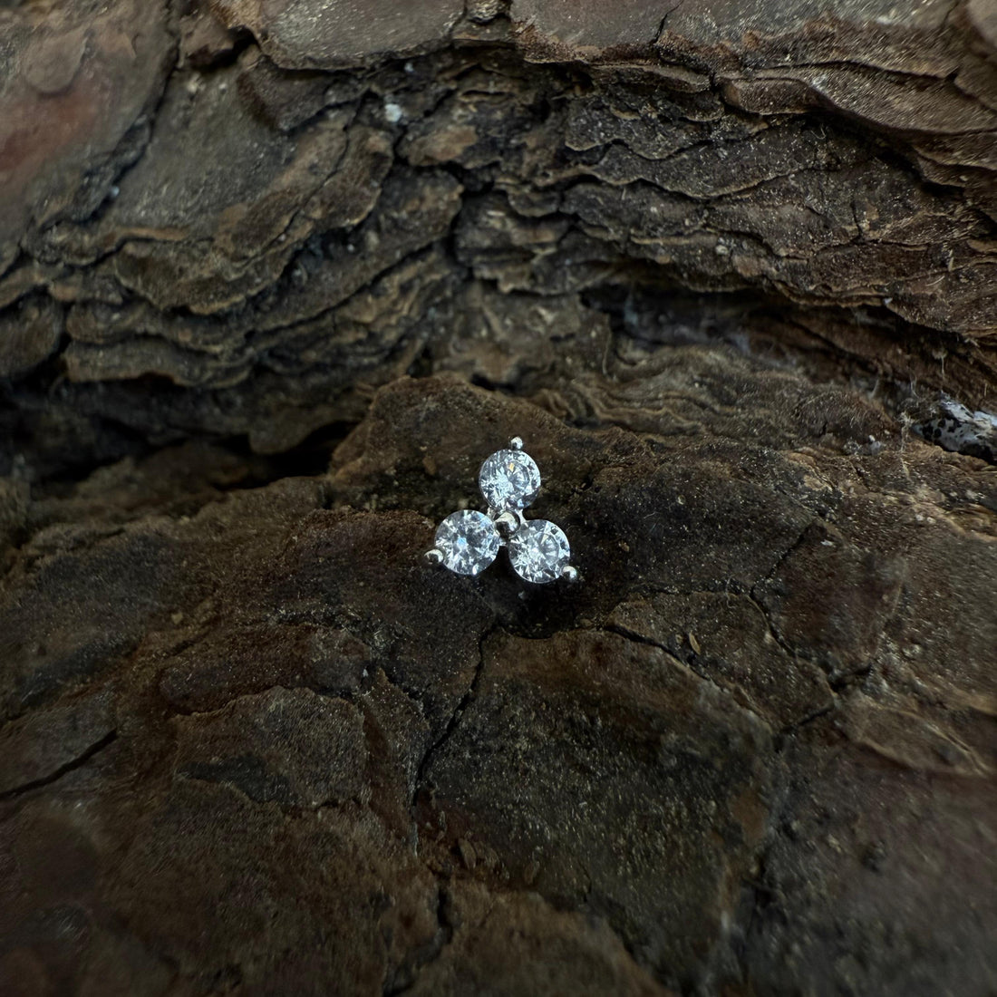 White Gold Tiny Celestial Clover Dermal Top