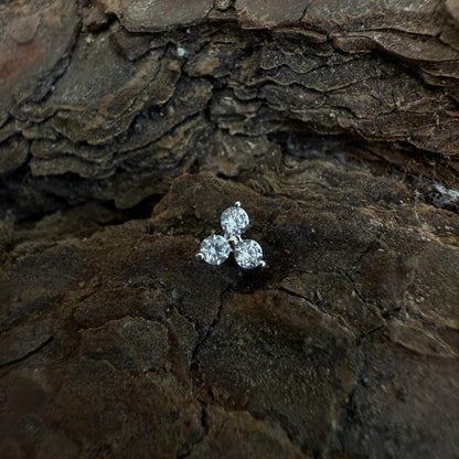 White Gold Tiny Celestial Clover Dermal Top