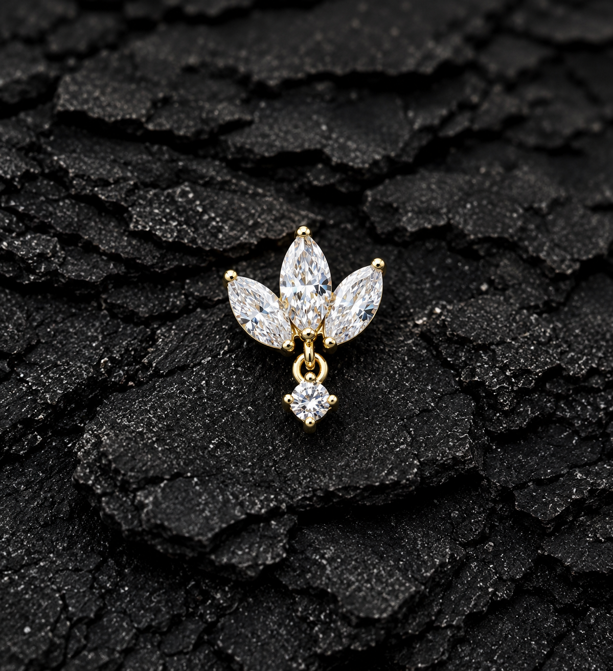 Diamond Gold Lotus Drop