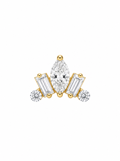 Crystal Mini-crown Titanium Earring