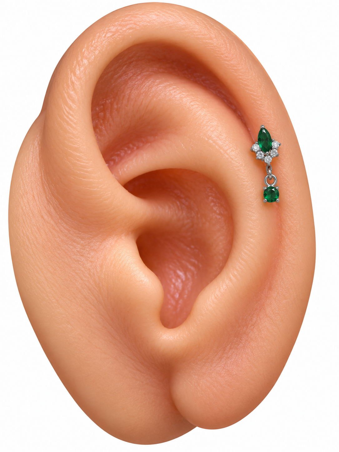 Indian Emerald Titanium Earring