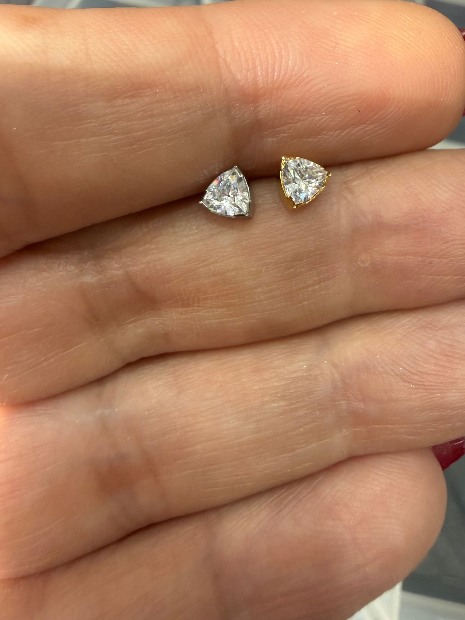 Sparkly Triangle Titanium Earring