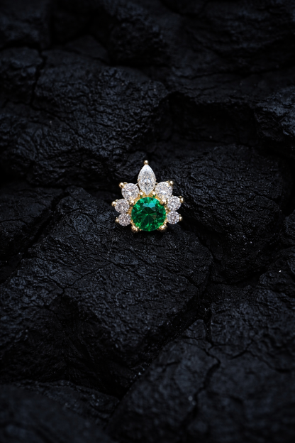 Gold Emerald Empress Earring