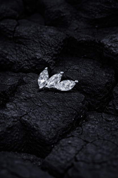 White Gold Tiny Marquise Trio