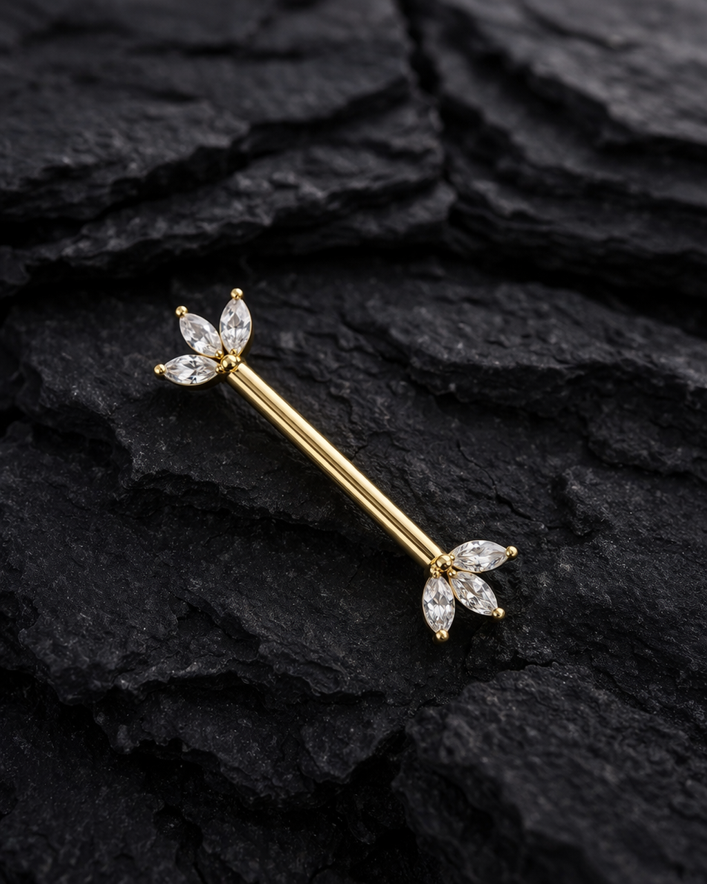 Golden Lotus Nipple Piercing