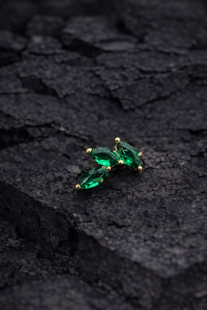 Gold Green Marquise