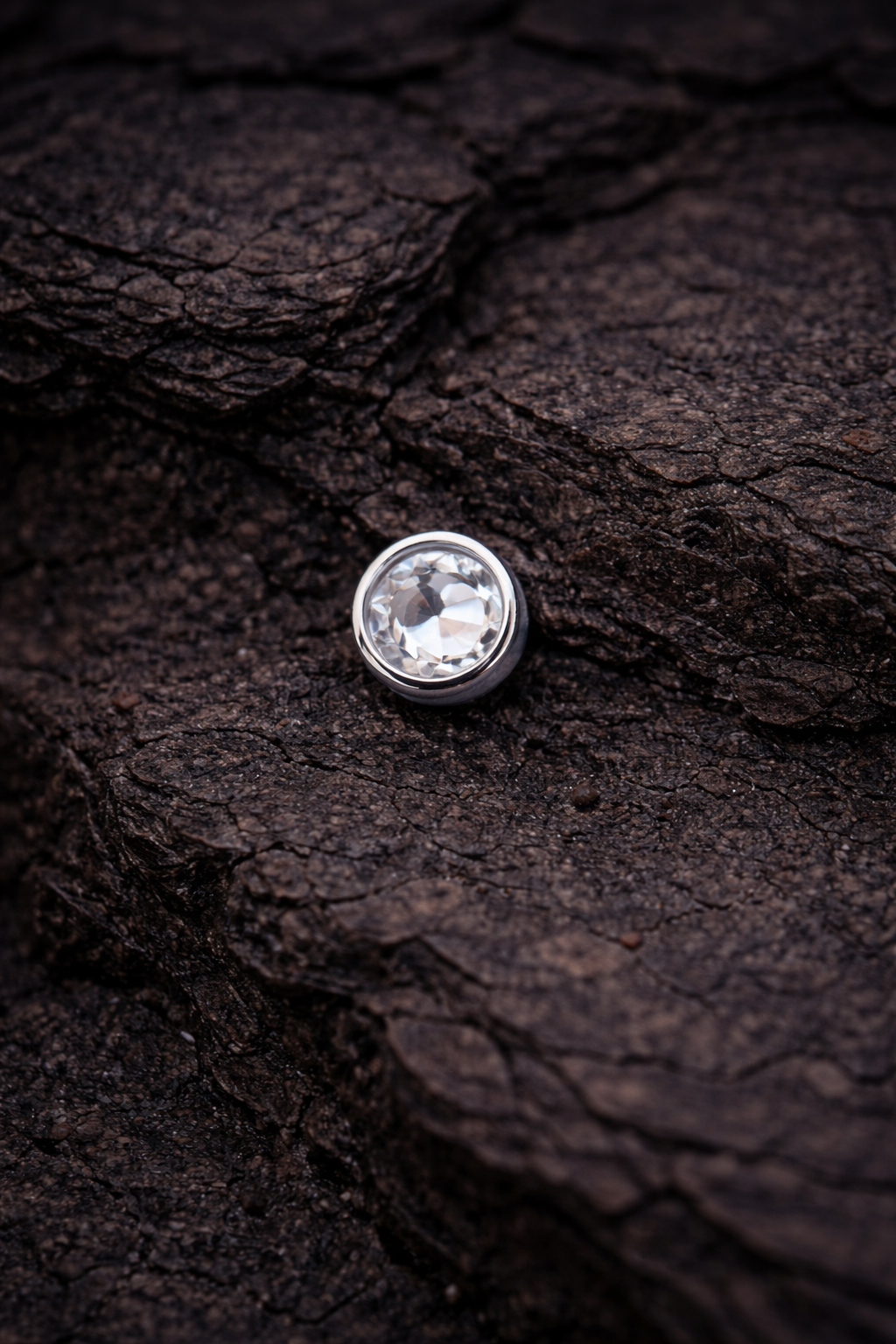 White Gold Round Sparkle Dermal Top