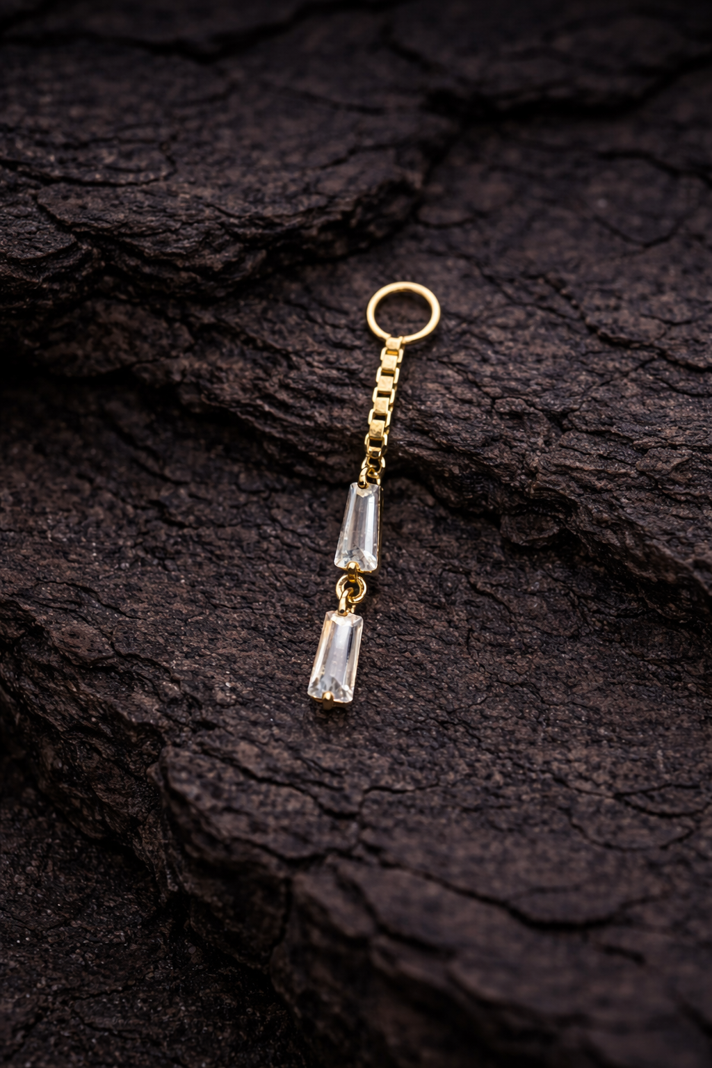 Gold Falling Baguettes Charm Extension