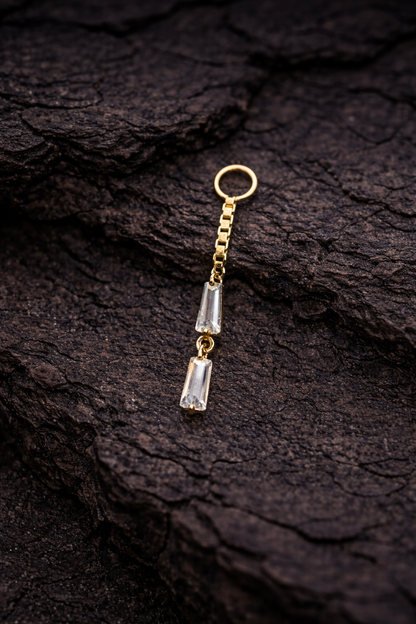 Gold Falling Baguettes Charm Extension